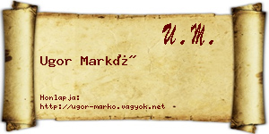 Ugor Markó névjegykártya